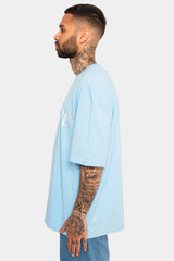 HEAVY OVERSIZE LOGO T-SHIRT BABY BLUE
