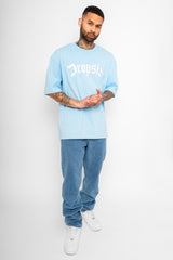 HEAVY OVERSIZE LOGO T-SHIRT BABY BLUE