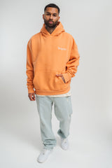 HEAVY OVERSIZE EMBO HOODIE CORAL