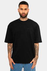 HEAVY OVERSIZE BLUE MOON DESIGN T-SHIRT BLACK