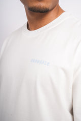 HEAVY OVERSIZE CIRCLE DESIGN T-SHIRT CREAM WHITE/BLUE