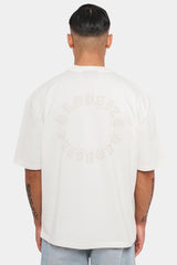 HEAVY OVERSIZE CIRCLE DESIGN T-SHIRT CREAM/ COCONUT