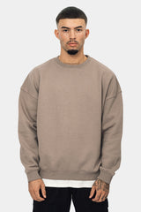 HEAVY OVERSIZE RUBBER PATCH SWEATER SILVER MINK