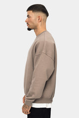 HEAVY OVERSIZE RUBBER PATCH SWEATER SILVER MINK