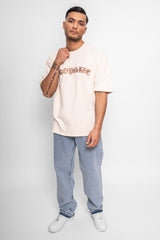 SUPER HEAVY FRONT EMBO TSHIRT COCONUT MILK