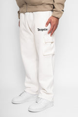 STRAIGHT LEG CARGO SWEAT PANTS CREAM