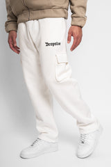 STRAIGHT LEG CARGO SWEAT PANTS CREAM