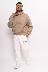 STRAIGHT LEG CARGO SWEAT PANTS CREAM