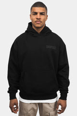 HEAVY OVERSIZE HD PRINT HOODIE BLACK