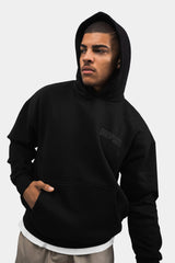 HEAVY OVERSIZE HD PRINT HOODIE BLACK