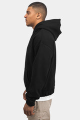 HEAVY OVERSIZE RUBBER PATCH HOODIE BLACK