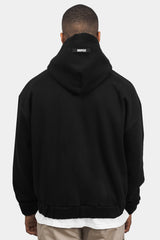 HEAVY OVERSIZE RUBBER PATCH HOODIE BLACK