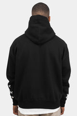 HEAVY OVERSIZE FLYING PIGEON DESIGN HOODIE BLACK