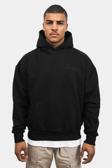 HEAVY OVERSIZE CREW LOVE HOODIE BLACK