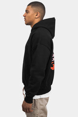 HEAVY OVERSIZE CREW LOVE HOODIE BLACK