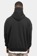 HEAVY OVERSIZE FROTTEE EMBO HOODIE WASHED BLACK