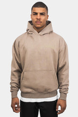 HEAVY OVERSIZE HD PRINT HOODIE SILVER MINK