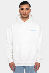 HEAVY OVERSIZE EMBO HOODIE CREAM/BABYBLUE