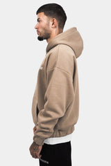 SUPER HEAVY OVERSIZE ZIP HOODIE SILVER MINK