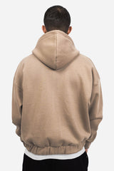 SUPER HEAVY OVERSIZE ZIP HOODIE SILVER MINK