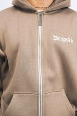 SUPER HEAVY OVERSIZE ZIP HOODIE SILVER MINK