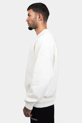 HEAVY OVERSIZE RUBBER PATCH SWEATER CREAM WHITE