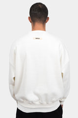 HEAVY OVERSIZE RUBBER PATCH SWEATER CREAM WHITE
