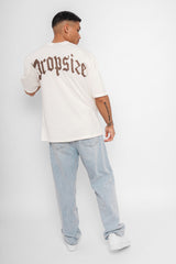 HEAVY OVERSIZE BACKPRINT T-SHIRT CREAM/BROWN