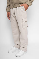 STRAIGHT LEG CARGO SWEAT PANTS MOON BEAM