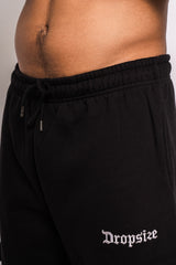 STRAIGHT LEG CARGO SWEAT PANTS BLACK