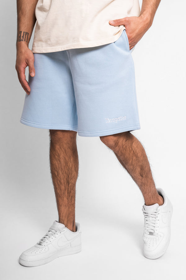 HEAVY SWEAT EMBO SHORT BABY BLUE