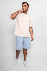 HEAVY SWEAT EMBO SHORT BABY BLUE