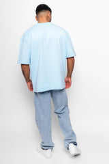 HEAVY OVERISZE HD PRINT T-SHIRT BABY BLUE