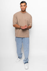 HEAVY OVERSIZE HD PRINT T-SHIRT WEATHERED TEAK