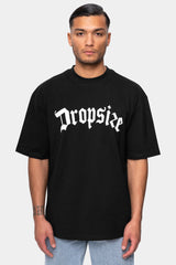 HEAVY OVERSIZE WHITE LOGO PUFFER PRINT T-SHIRT BLACK