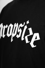 HEAVY OVERSIZE WHITE LOGO PUFFER PRINT T-SHIRT BLACK