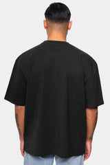 S HEAVY OVERSIZE EMBO TSHIRT  WASHED BLACK