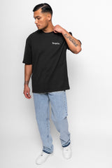 S HEAVY OVERSIZE EMBO TSHIRT  WASHED BLACK