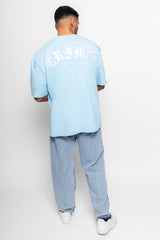 HEAVY OVERSIZE CRIME TSHIRT BABY BLUE