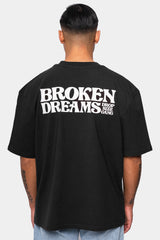 HEAVY OVERSIZE ''BROKEN DREAMS'' T-SHIRT WASHED BLACK