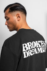 HEAVY OVERSIZE ''BROKEN DREAMS'' T-SHIRT WASHED BLACK