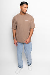 HEAVY OVERSIZE EMBO TSHIRT  SILVER MINK