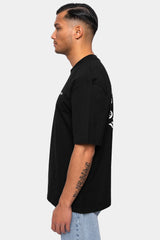 HEAVY OVERSIZE CIRCLE DESIGN T-SHIRT BLACK