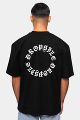 HEAVY OVERSIZE CIRCLE DESIGN T-SHIRT BLACK