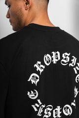 HEAVY OVERSIZE CIRCLE DESIGN T-SHIRT BLACK