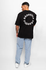 HEAVY OVERSIZE CIRCLE DESIGN T-SHIRT BLACK
