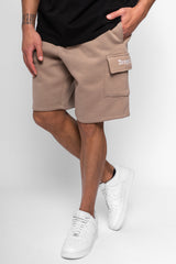 HEAVY CARGO SWEAT SHORT SILVER MINK