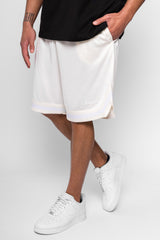 LOGO MESH SHORT CREAM