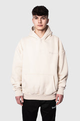 HEAVY OVERSIZE EMBO HOODIE COCONUT MILK