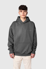 HEAVY OVERSIZE EMBO HOODIE WASHED GREY